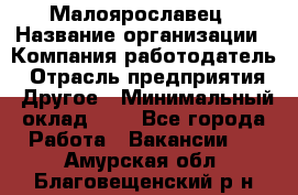 Малоярославец › Название организации ­ Компания-работодатель › Отрасль предприятия ­ Другое › Минимальный оклад ­ 1 - Все города Работа » Вакансии   . Амурская обл.,Благовещенский р-н